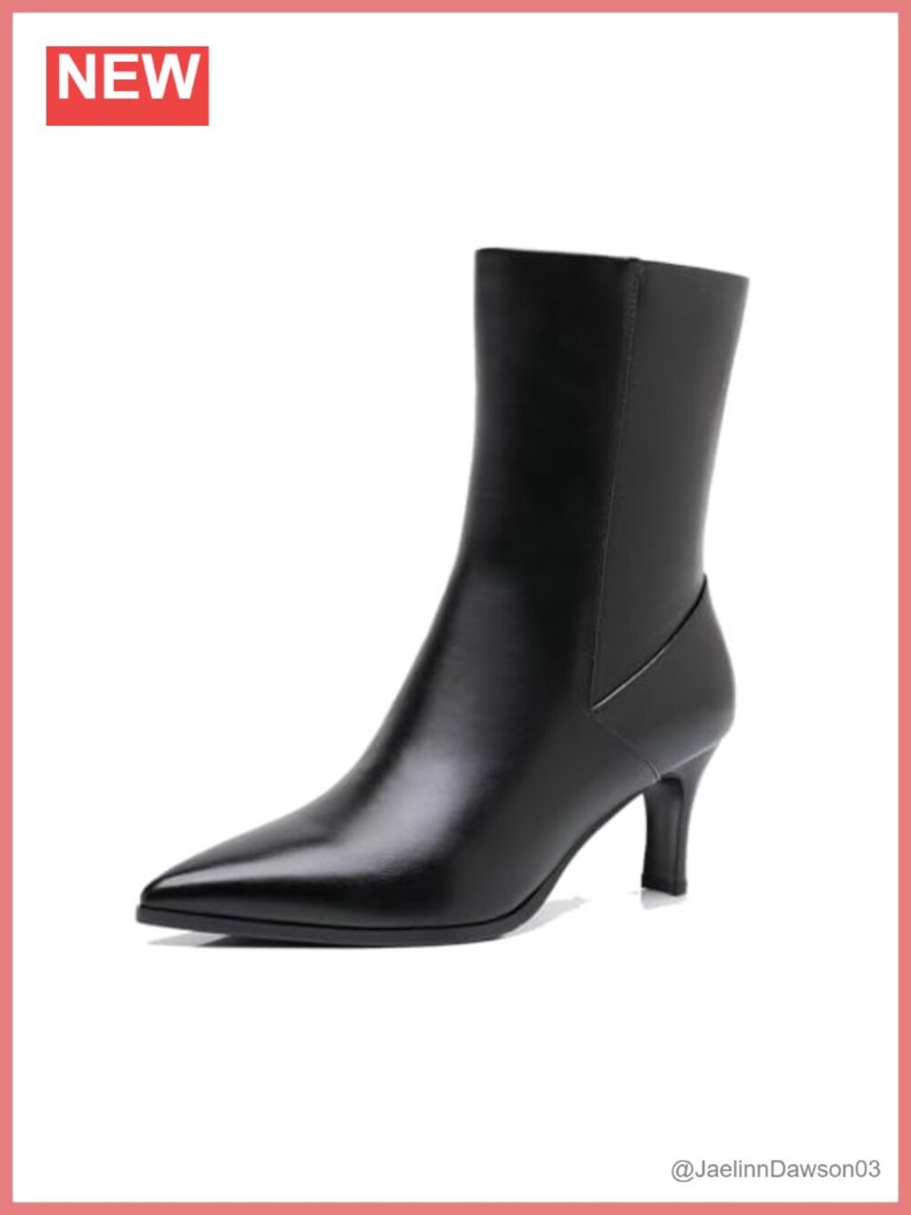 Women's Faux Leather Pointed Toe Ankle Bootie Stiletto Kitten Heel